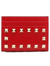 Rockstud Card Wallet Red - VALENTINO - BALAAN 2