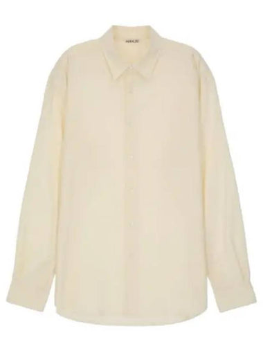 Hard Twist Cotton Silk Shirt Ivory - AURALEE - BALAAN 1