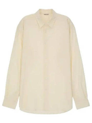 Hard Twist Cotton Silk Shirt Ivory A24SS02KVIVORY - AURALEE - BALAAN 1