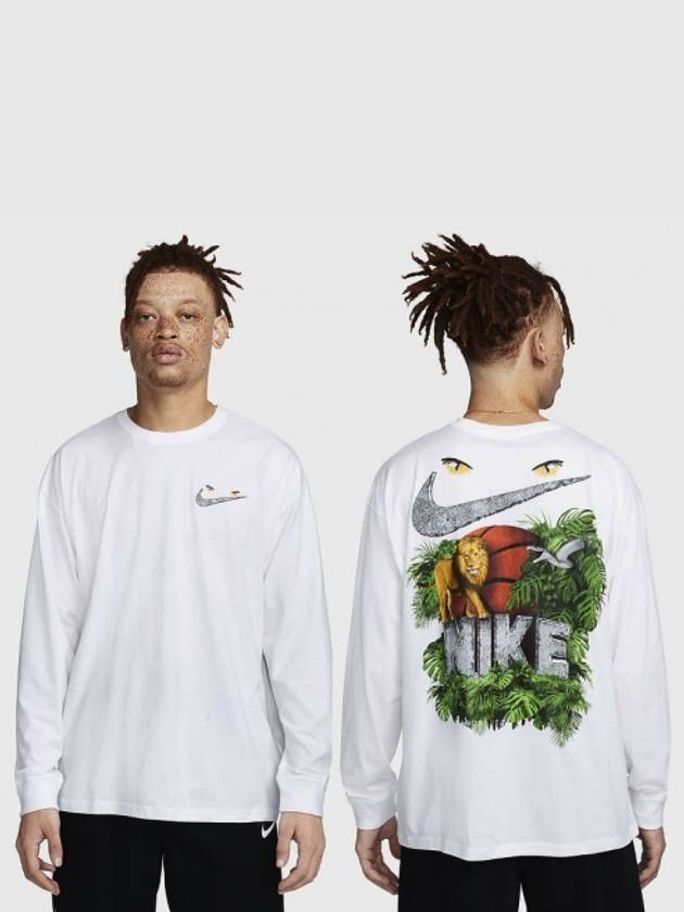 01DM2534100Jungle Basket Ball Long Sleeve TShirtWhite - NIKE - BALAAN 1