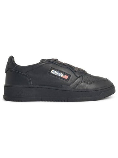 Autry 'Medialist' Black Leather Sneakers - AUTRY - BALAAN 1