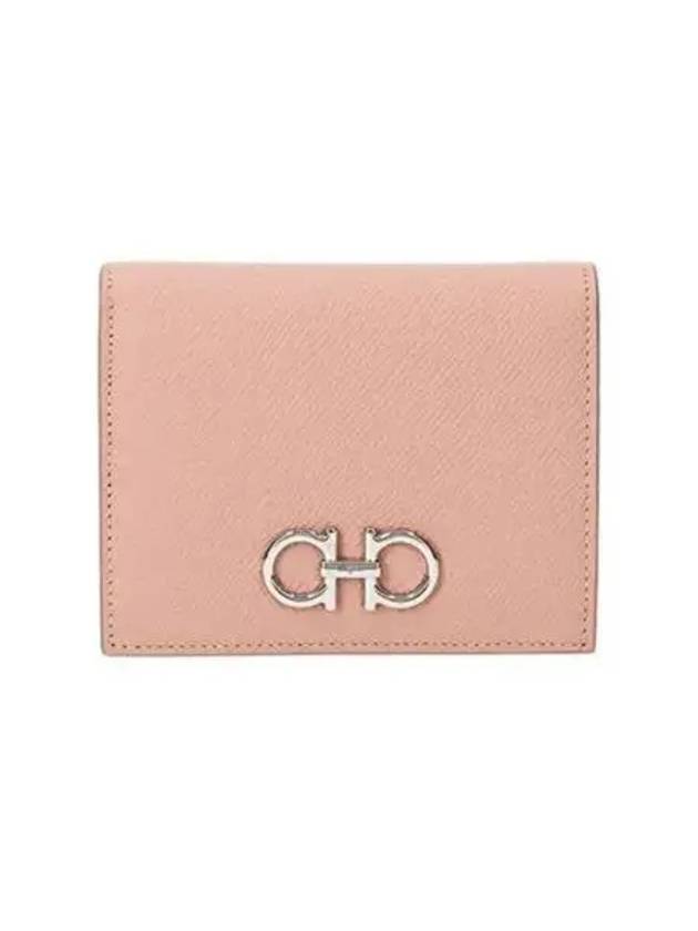 Gancini Compact Half Wallet Pink - SALVATORE FERRAGAMO - BALAAN 2