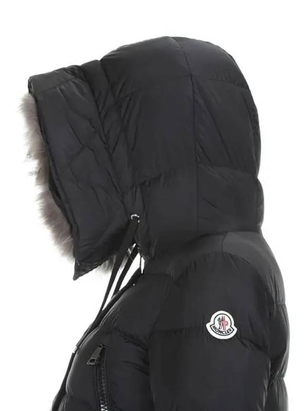 Women's Afroti Aphroti Silver Fox Fur Down Long Padding Black - MONCLER - BALAAN.