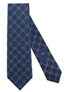 Men's GG Dot Pattern Silk Necktie Navy - GUCCI - BALAAN 2