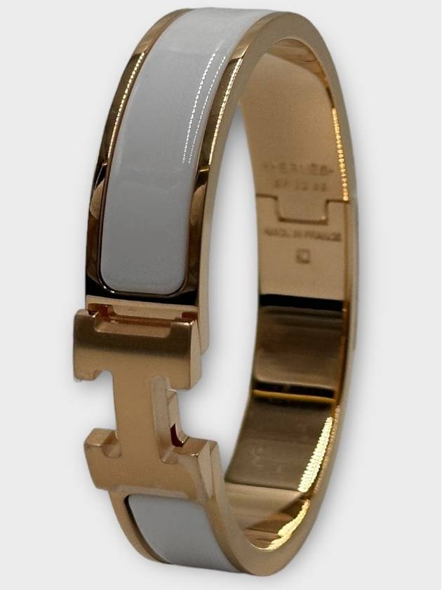 Clic H Bracelet Rose Gold Blanc - HERMES - BALAAN 3