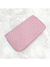 Lux You Pink Intrecciato Weaving Zipper Long Wallet - BOTTEGA VENETA - BALAAN 5