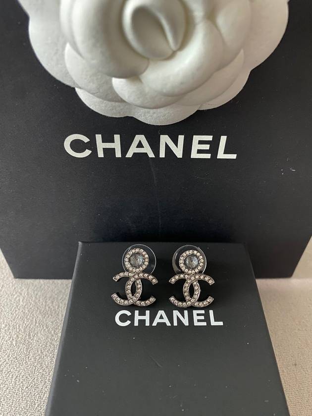 CC logo earrings crystal point earrings silver ABB700 - CHANEL - BALAAN 5