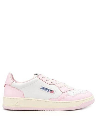 Men's Medalist Leather Low Top Sneakers Pink - AUTRY - BALAAN 2