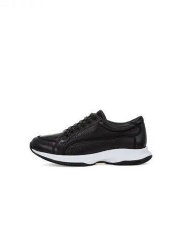 Men s Stitched Grainy Leather Sneakers Black 271695 - GIORGIO ARMANI - BALAAN 1