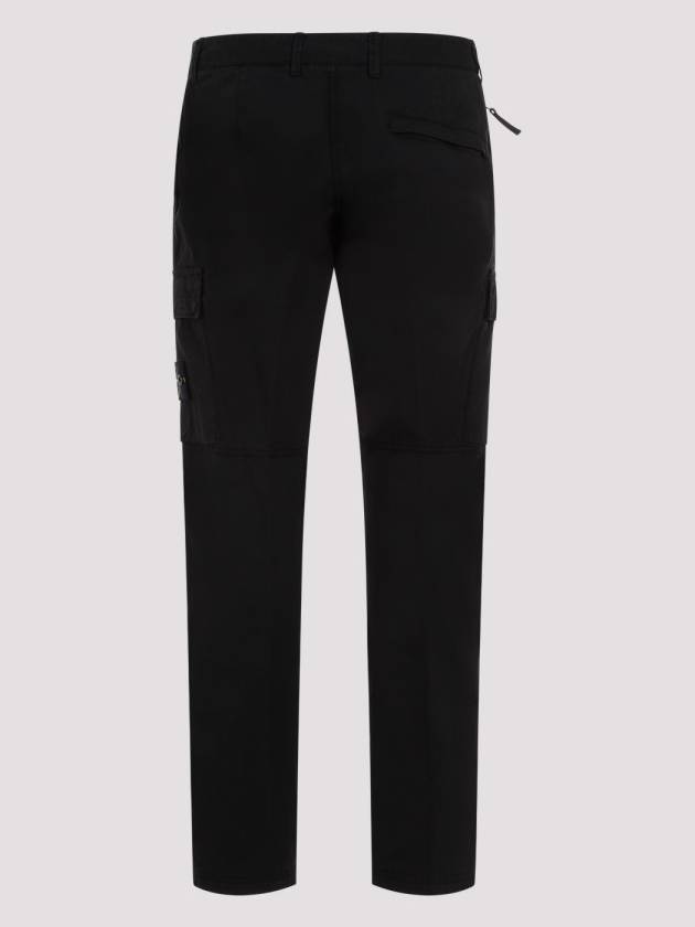 Compass Badge Gabardine Cargo Straight Pants Black - STONE ISLAND - BALAAN 3