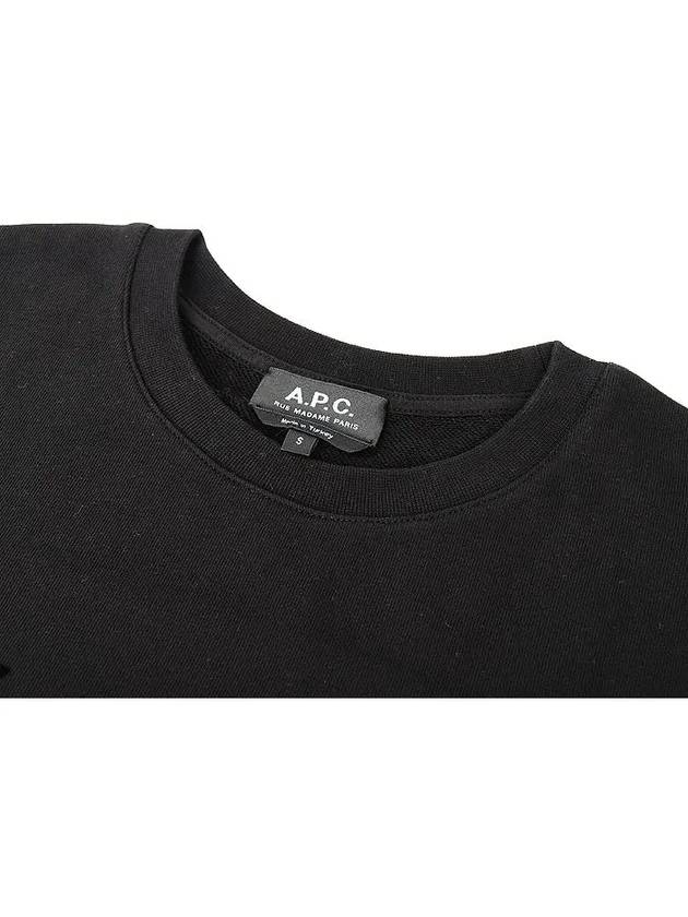 Men's VPC Logo Print Crew Neck Sweatshirt Black - A.P.C. - BALAAN 4