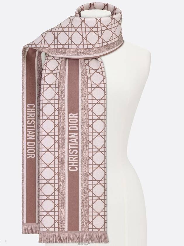 Cannage Scarf Rose Des Vents Ecru Cat - DIOR - BALAAN 1