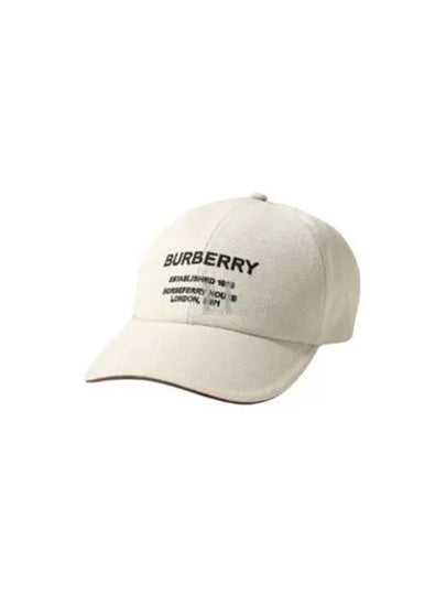 Horseferry Motif Cotton Canvas Ball Cap Ivory - BURBERRY - BALAAN 2