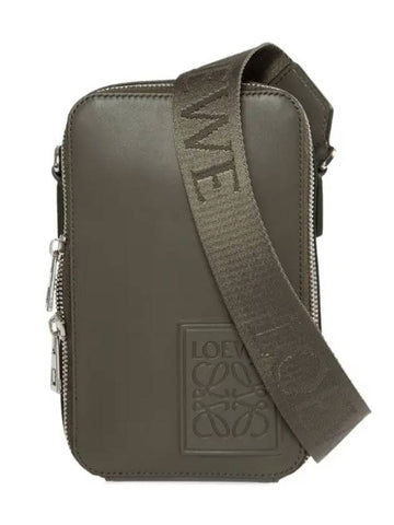 Vertical Pocket Calfskin Cross Bag Green - LOEWE - BALAAN 1