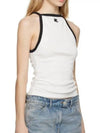 Courrèges Chest Embroidered Logo Patch Cotton Jersey Strap Tank Top - COURREGES - BALAAN 2