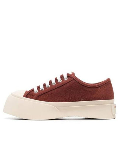 Pablo Felt Lace-Up Low-Top Sneakers Brick - MARNI - BALAAN 2