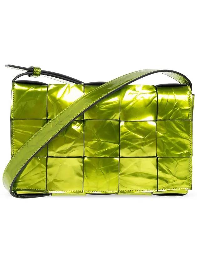 Intrecciato Metallic Cassette Shoulder Bag Green - BOTTEGA VENETA - BALAAN.