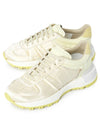 Men's 50 50 Lace-up Nylon Leather Low Top Sneakers Pastel Yellow - MAISON MARGIELA - BALAAN 1