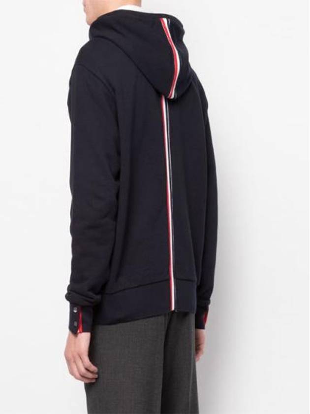 Men's Center Back Stripe Logo Patch Hoodie Navy - THOM BROWNE - BALAAN 6