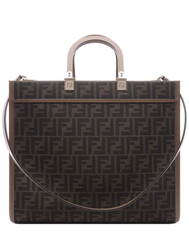 Sunshine Medium FF Jacquard Tote Bag Brown - FENDI - BALAAN 5