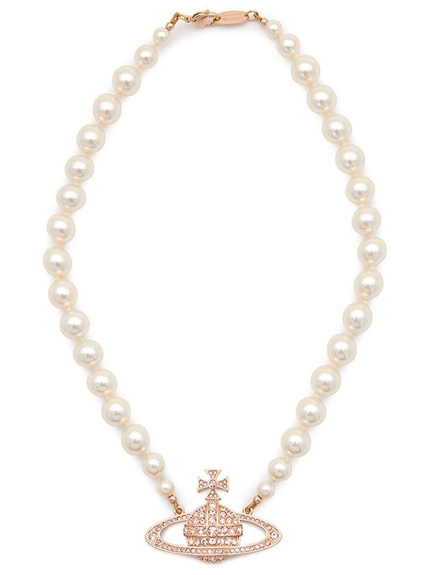 One Row Pearl Bas Relief Necklace Rose Gold - VIVIENNE WESTWOOD - BALAAN 4