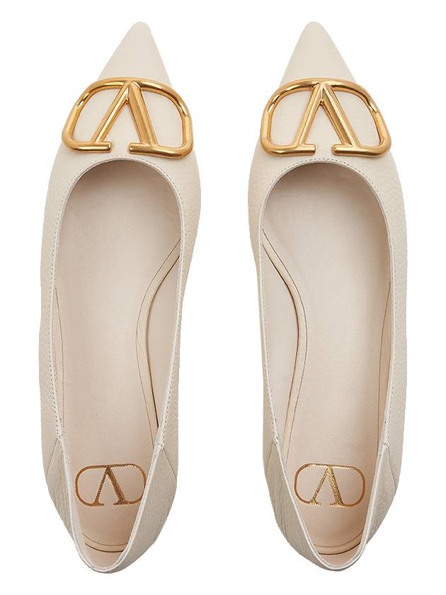 Women's V Logo Flats Ivory - VALENTINO - BALAAN 7