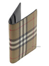 Checked Leather Passport Wallet Beige - BURBERRY - BALAAN 3