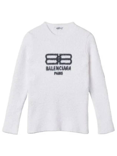 BB logo crew neck knit top white - BALENCIAGA - BALAAN 2