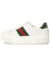 Women's Leather Low Top Sneakers White - GUCCI - BALAAN 4