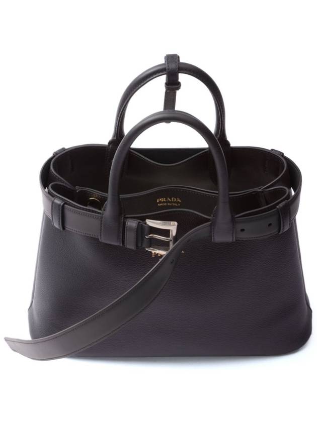 medium belted leather handbag - PRADA - BALAAN 5