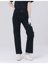 Waist Belt Inner Banding Straight Fit Cotton Span Black Pants DO3242PT62 1 - DOYOUKNOWMC GOLF WEAR - BALAAN 3