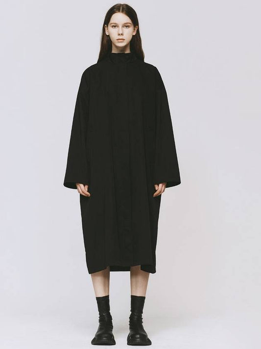 WOMEN DREAMER LONG DUST COAT BLACK Oversized zipup coat - MONOPHOBIA - BALAAN 1