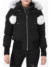 Women's Original Debbie Bomber Jacket White Fox Fur Black - MOOSE KNUCKLES - BALAAN 2