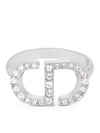 Petite CD Metal White Crystal Ring Silver - DIOR - BALAAN 1