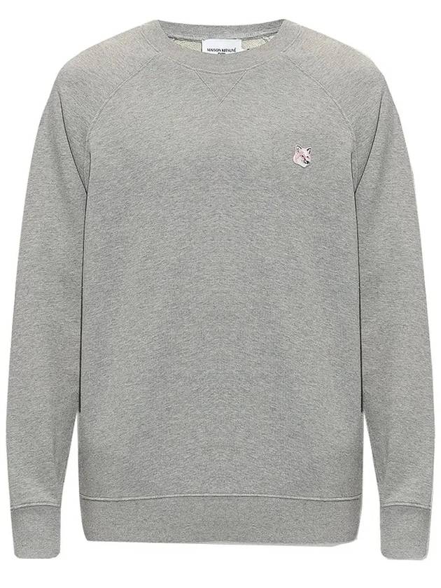 Monochrome Fox Head Patch Classic Cotton Sweatshirt Grey Melange - MAISON KITSUNE - BALAAN 3