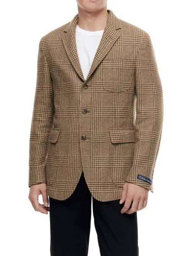 Polo Soft Plaid Silk Blend Suit Jacket Brown - POLO RALPH LAUREN - BALAAN 1