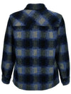 Kervon Check Oversized Shirt Jacket Navy - ISABEL MARANT - BALAAN 4