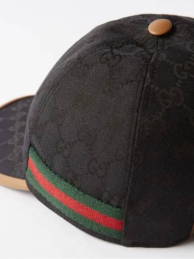 Web Stripe GG Logo Jacquard Canvas Ball Cap Black - GUCCI - BALAAN 4