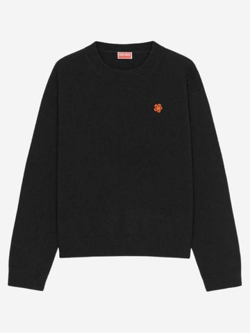 Paris Merino Wool Jumper Knit Top Black - KENZO - BALAAN 1