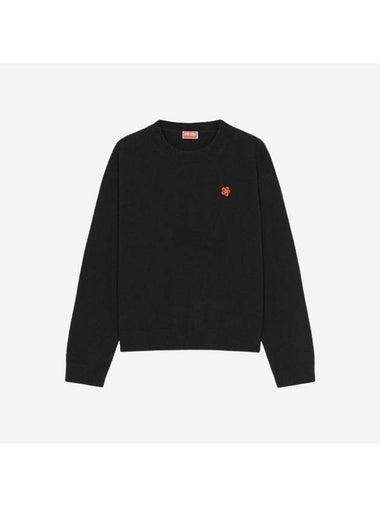 Paris Merino Wool Jumper Knit Top Black - KENZO - BALAAN 1