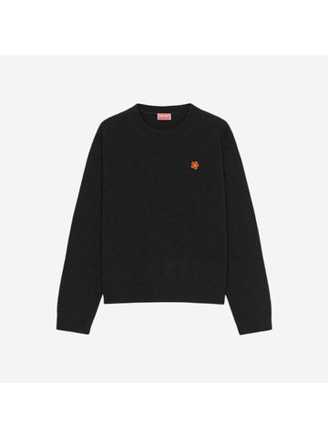 Paris Merino Wool Jumper Knit Top Black - KENZO - BALAAN 1