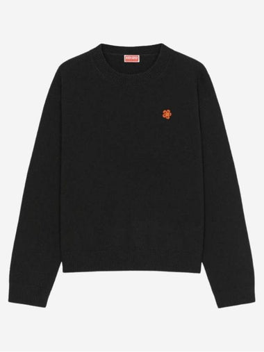 Paris Merino Wool Jumper Knit Top Black - KENZO - BALAAN 1