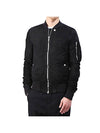 Men's Raglan Zipper Bomber Jacket Black - RICK OWENS - BALAAN 1