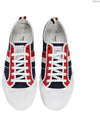 Diagonal Striped Canvas Low-Top Sneakers Navy White - THOM BROWNE - BALAAN 3