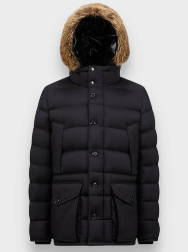 Clooney padded hood half midi men s black - MONCLER - BALAAN 1