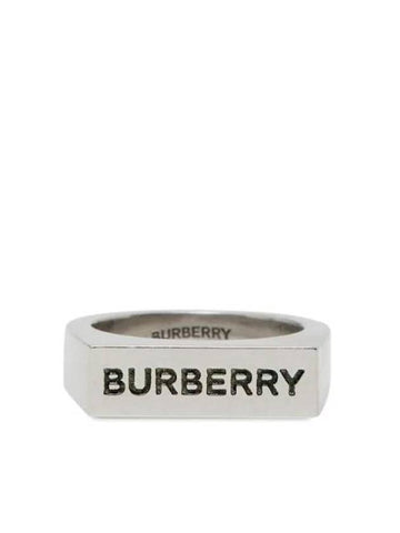 engraved palladium-plated signet ring 8064271 - BURBERRY - BALAAN 1