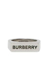 Engraved Palladium Plated Signet Ring Silver - BURBERRY - BALAAN 1