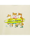 Surfing Foxes Logo Print Short Sleeve T-Shirt Beige - MAISON KITSUNE - BALAAN 4