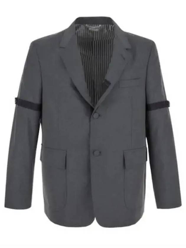 Single Breasted Button Blazer Jacket Grey - THOM BROWNE - BALAAN 2