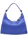 Women s Ferragamo 21 D757 Blue Leather Silver Gancini Panisha Hobo Shoulder Bag gt Gangbuk used luxury goods - SALVATORE FERRAGAMO - BALAAN 4